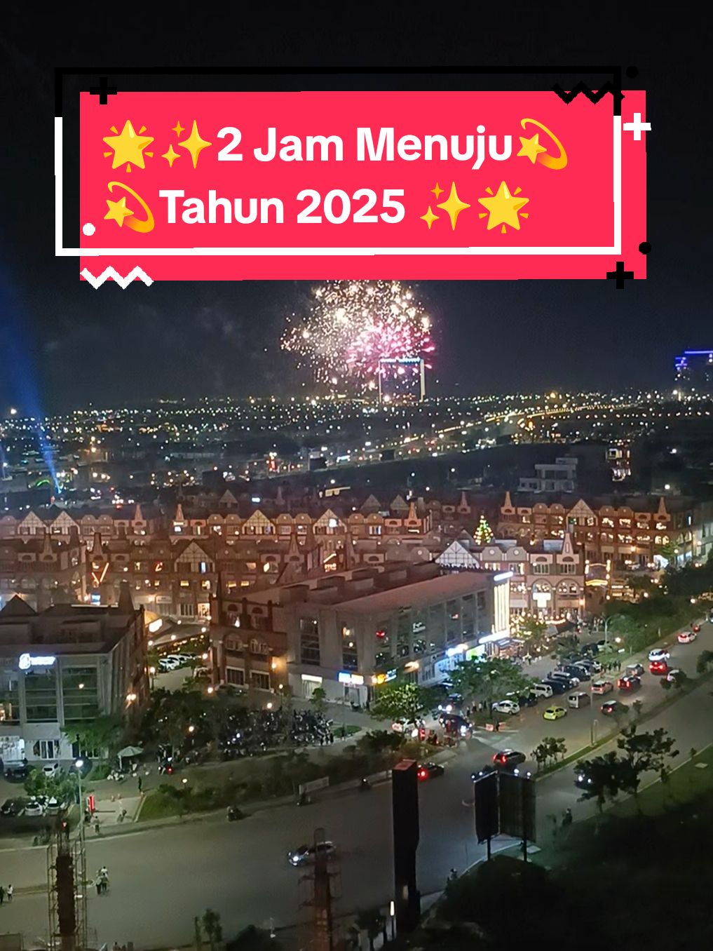 Pemandangan 2 Jam menuju 2025 #apartmentview #2025 #happynewyear2025 #2hoursbefore2025 #fireworks #nightscene #nightview #kembangapi2025 #countdown #oldandnew #tokyoriversidepik2 #viewfromabove #viewfrommyapartment #sewaapartemen #malamtahunbaru 