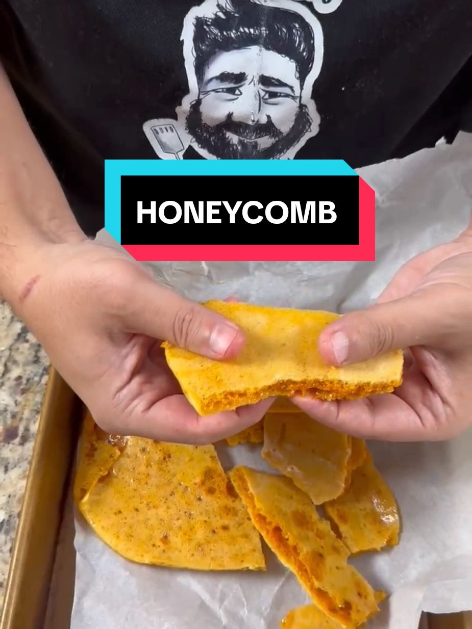 3 ingredient honeycomb شهد العسل ب ٣ مكونات #asmr #Recipe #howto #tutorial #homemade #food #Foodie #foodtiktok #delicious #cooking 