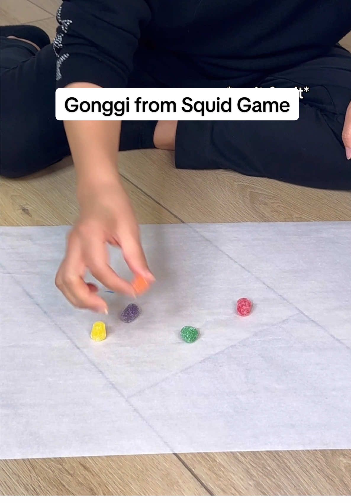 Not her using jelly beans to play gonggi in Squid Games…the plot twist though #candy #food #squidgame #gonggi #bread #milk #eating #kimbap #game #challenge #squidgamechallenge 