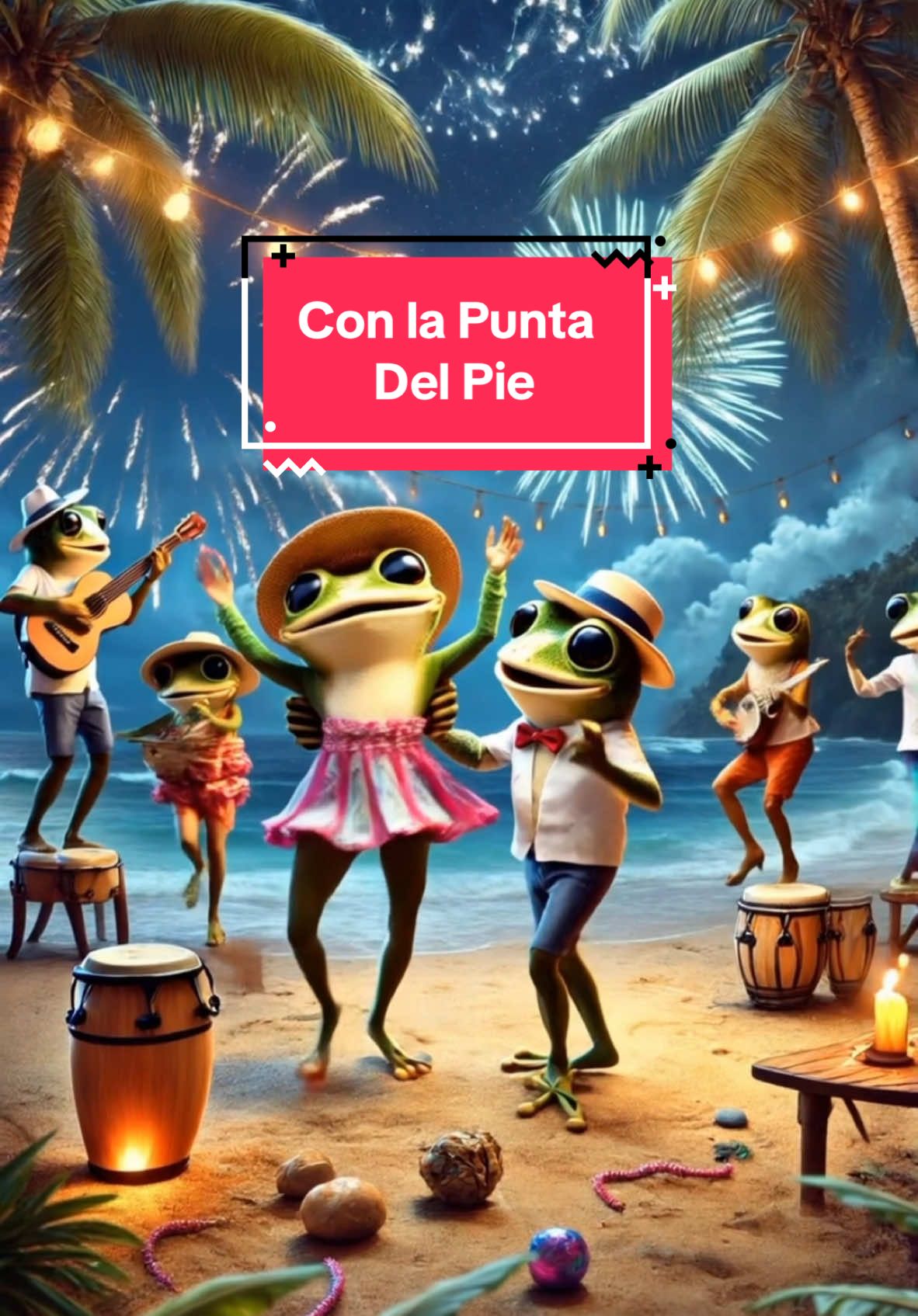 🎶✨ “When Coquís Throw a Salsa Party for New Year’s Eve at the Beach” ✨🎶 Picture this: It’s a breezy New Year’s Eve night on a pristine Puerto Rican beach, and the coquís have decided it’s time to party! 🐸💃 A band of talented coquís—decked out in sequined dresses—sets the stage right under a glowing moon and swaying palm trees. With congas made from coconut shells and a piano fashioned from driftwood, they dive into a spirited rendition of “Con la Punta del Pie.” Their croaks harmonize perfectly with the salsa rhythm. 🎤🎹🥁 Meanwhile, the coquí couples hit the sandy dance floor, their tiny froggy toes tapping perfectly to the beat! The lady coquís twirl gracefully in their skirts, while their partners show off daring spins and suave dips. One especially daring coquí couple pulls off a dramatic dance, leaving the rest of the crowd in awe. 💃🐸🕺 As the clock strikes midnight, fireworks light up the ocean, and the coquís keep dancing. The beach glows with sparkles, salsa, and sheer froggy joy. 🎥 Only in Puerto Rico can the coquís salsa better than us—on the beach! 🐸🔥💃 #ConLaPuntaDelPie #CoquíSalsa #NewYearsBeachParty #salsadance #ai #humorlatino #añonuevo  