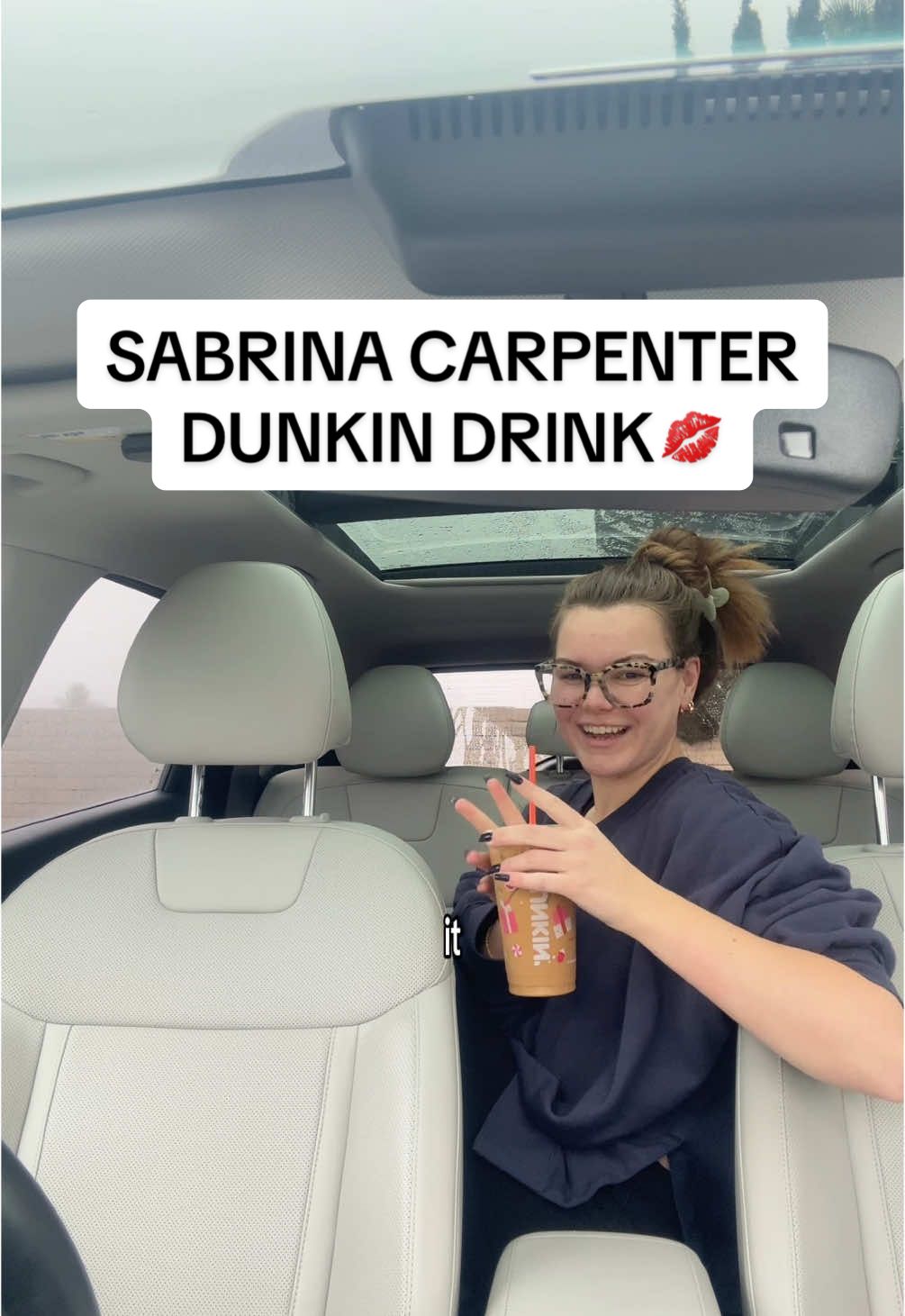 trying the new @Sabrina Carpenter drink at Dunkin🤍💋 she really cooked u guys #sabrinacarpenterdunkin #sabrinacarpenter 