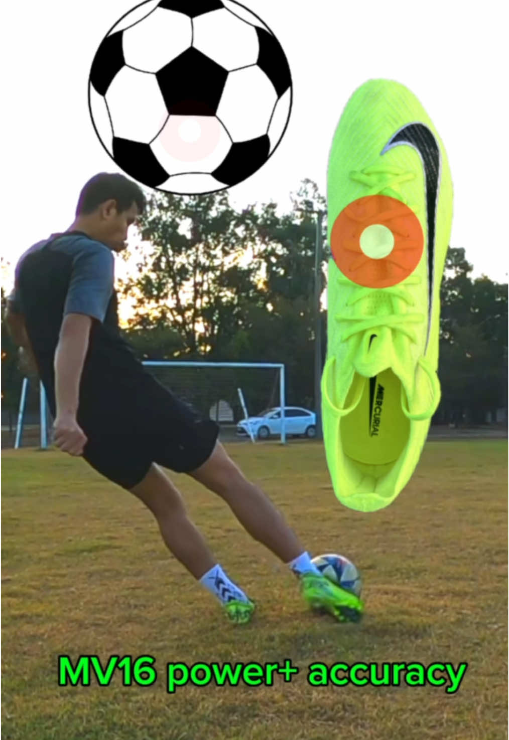 Best technique to kick power + accuracy with MV16 boots #mercurial #football #skony7 #ฟุตบอล #powershot #nikefootball 