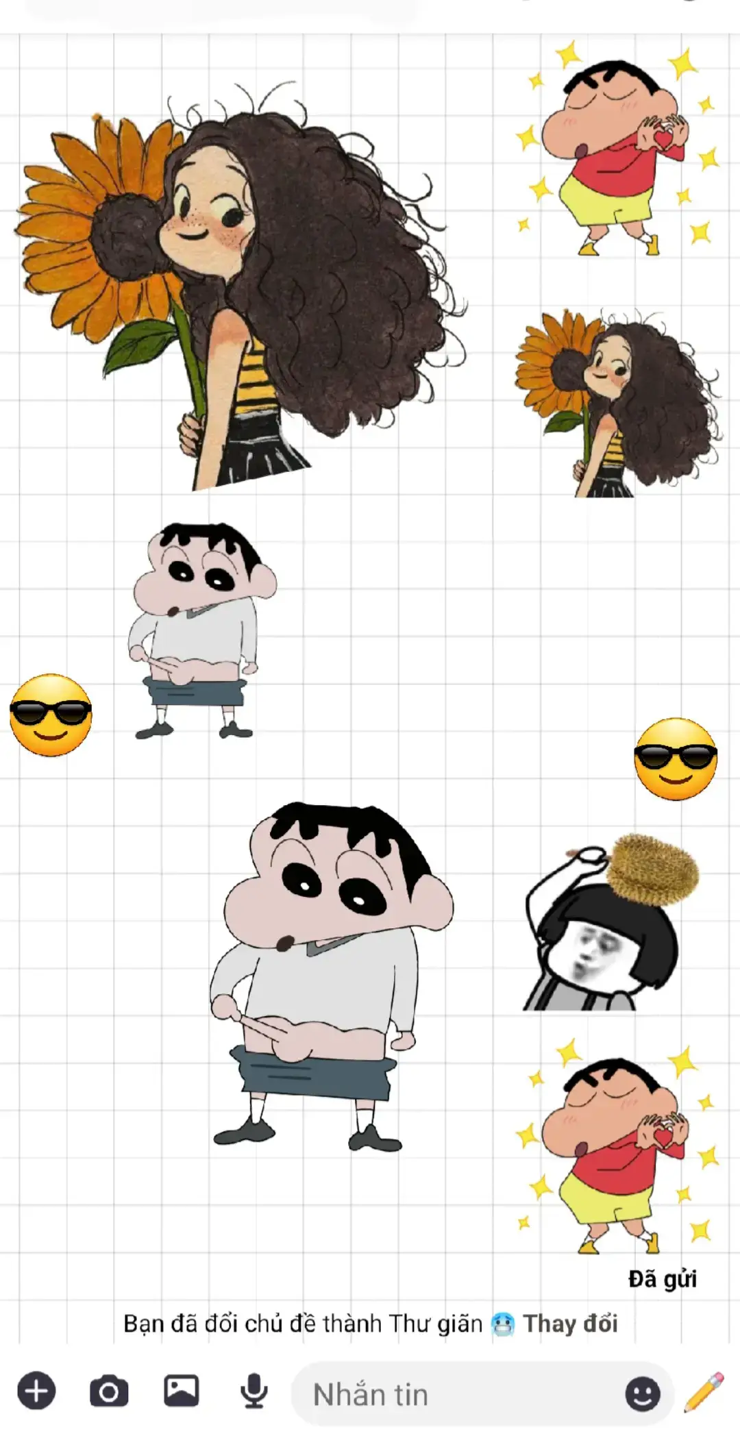 follow t đi, t vẽ hình làm sticker cho =)) #xuhuong #gif #shin #messenger #sticker 