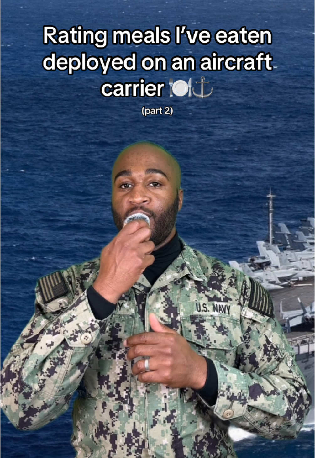 Rating meals I’ve eaten deployed on an aircraft carrier 🍽️⚓ (part 2) #military #miltok #navy #army #airforce #marines #coastguard #spaceforce #deployment #deploy #veteran #basictraining #bmt #bootcamp #ait #viral #comedyvideo #comedian #humor #foryou #fyp #fypageシ #fypp #fy #fypシ #foryoupage 