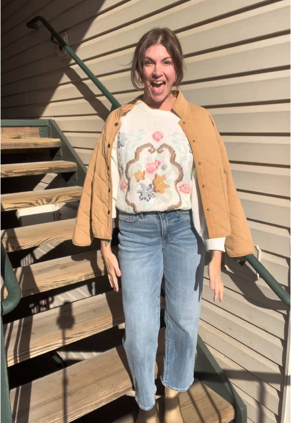 Casual mom outfit of the day #momsover40 #cottagecore #thriftedfashion 