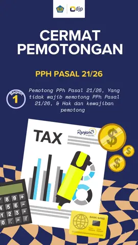 One Day One Knowledge!!!  Hai sobat pajak👋👋👋 Materi diatas membahas mengenai pihak pemotong Pajak Penghasilan Pasal 21/26, yang tidak wajib memotong, serta hak dan kewajiban pemotong.  Semoga dapat bermanfaat, see you next konten @pajakjatim3  #djp #renjani2025 