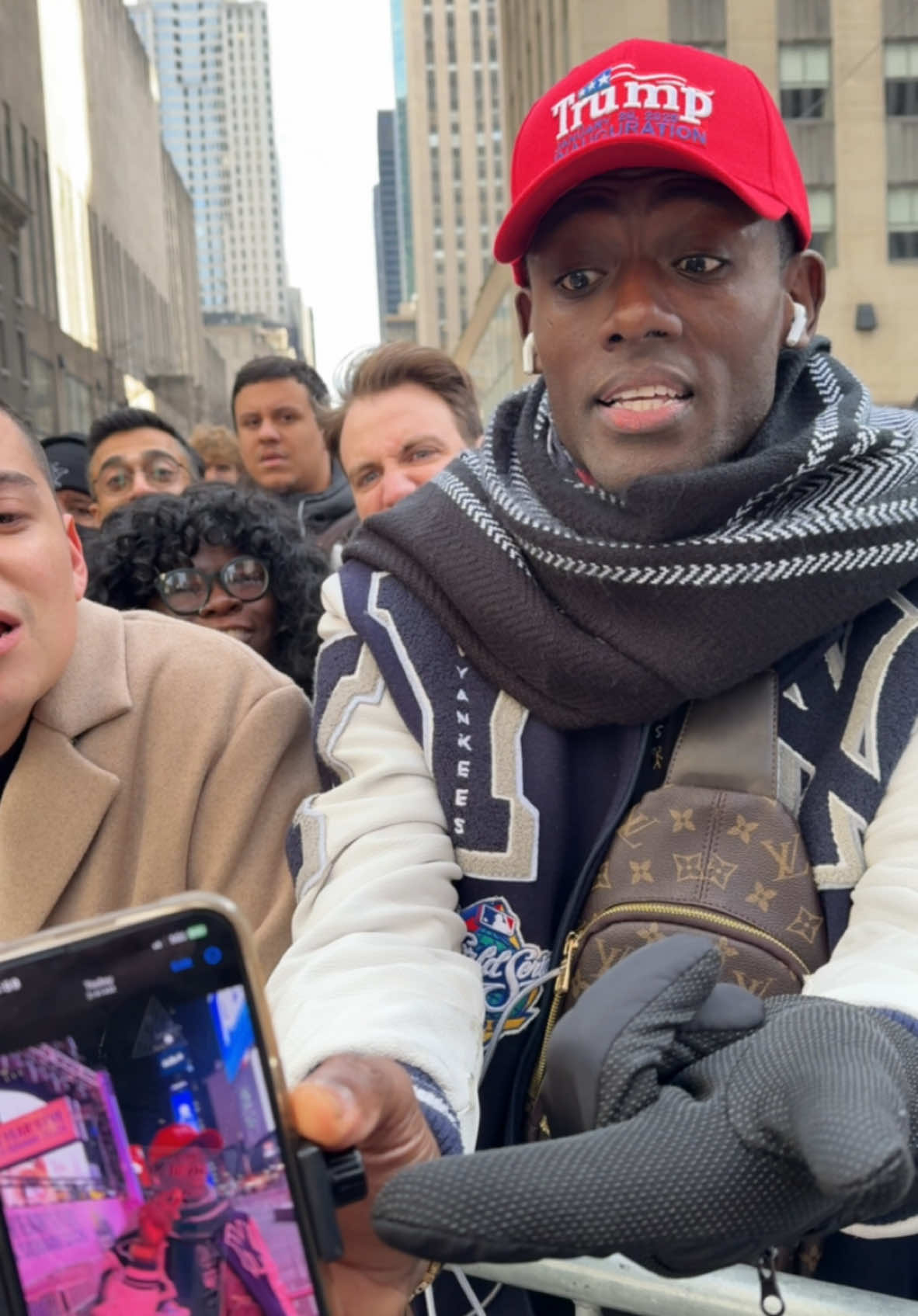 Replying to @Lady @🚶🏽‍♂️‍➡️🚶🏽‍♂️‍➡️🚶🏽‍♂️‍➡️ and @Lord Norquan are still waiting in line! Gates will open at 3pm for the @Times Square NYC NYE Celebrations 🥳🥂 #timesquare #nye #happynewyear #balldrop #entertainmentnews