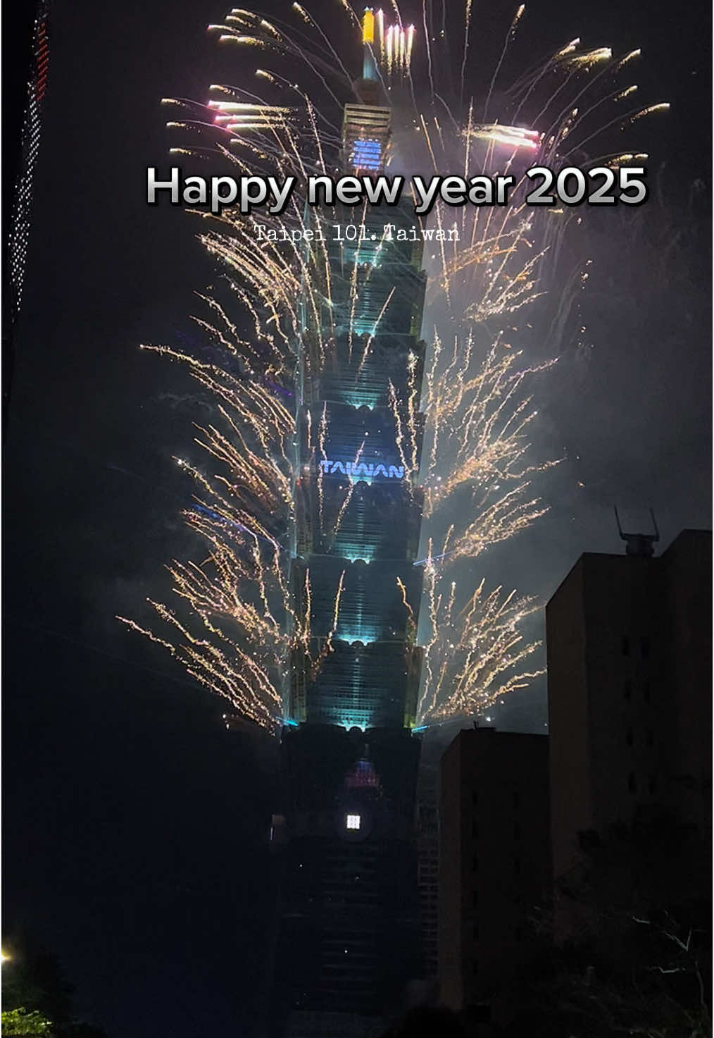 Indahnya kembang api tahun ini😘🎆#taipei101🇹🇼 #happynewyear2025🎉🎊 