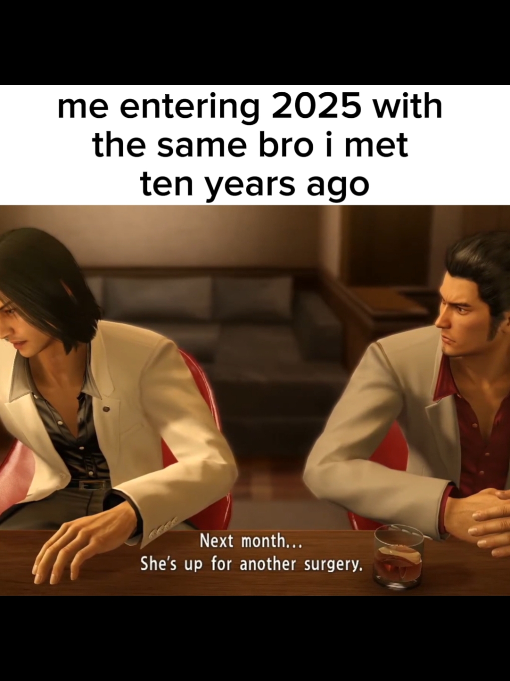 what a year, nah i'm glad to have someone equally brainrotted around #newyear #yakuzagame #yakuzakiwami #yakuza0 #kiryukazuma #nishikiyamaakira 