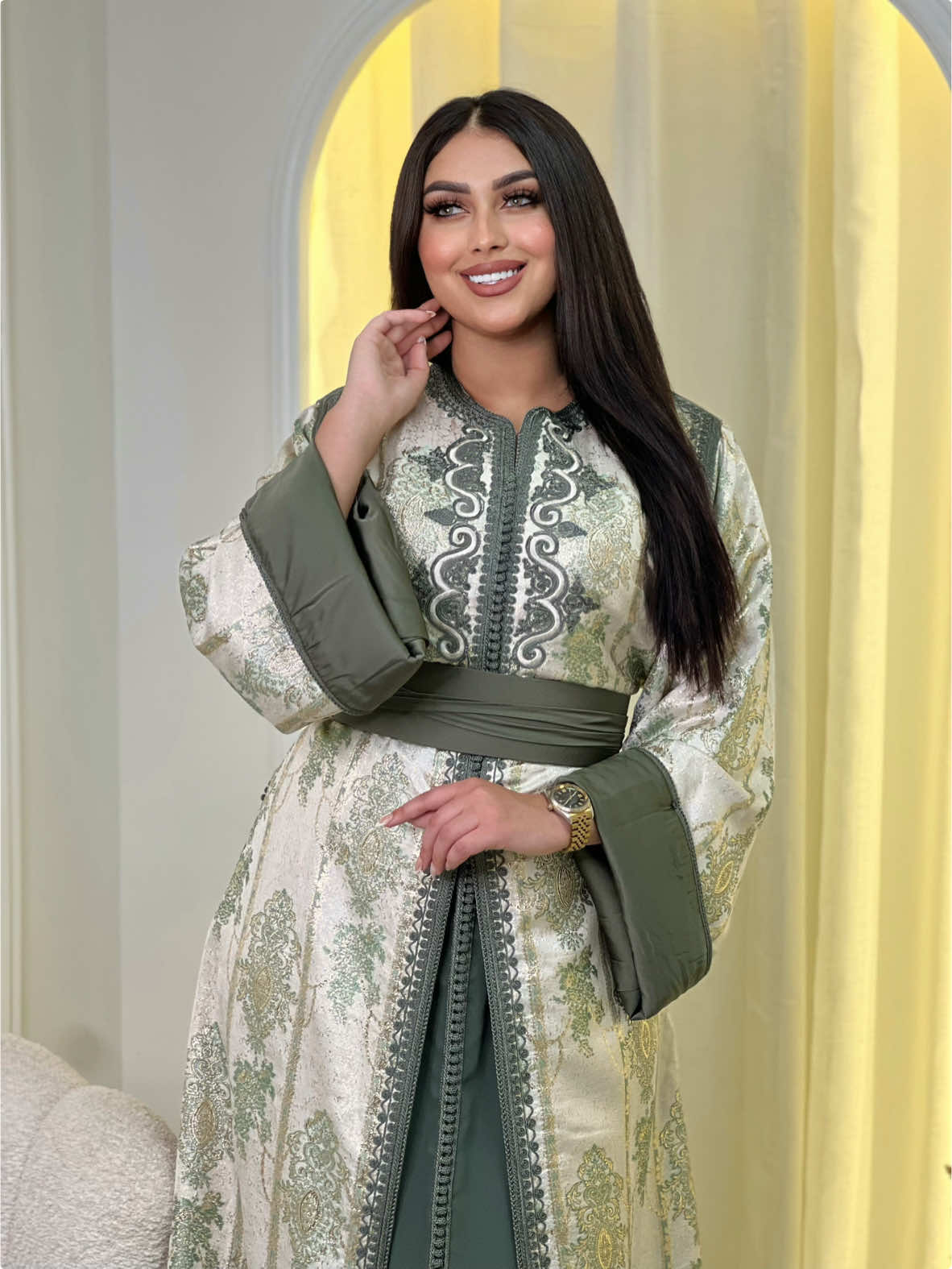 Riham Lebsa✨🥰 Proudly crafted and designed by CAFTANNI🪡 Year-end sale! Shop online CAFTANNI.COM🔗 #caftan #lebsa #kaftan #moroccandress #caftanmarocain #قفطان #caftandress 