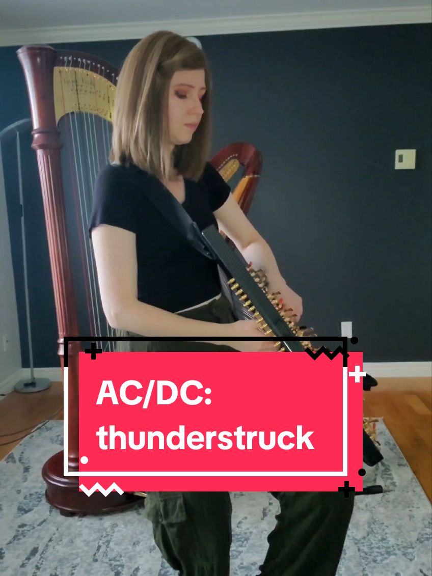 Replying to @mylesdadSince many of you want more AC/DC on the electric harp, here is Thunderstruck 🤘  #harptok #ELECTRICharptok #electricharp #harp #music #acdc #thunderstruck #distortion #overdrive #guitar 