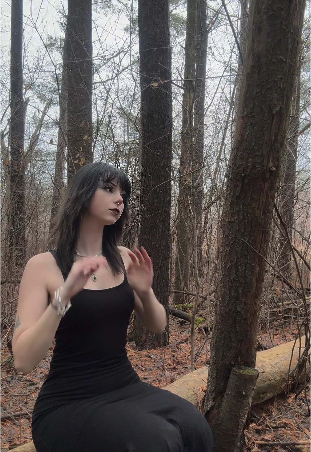 it’s cryptid time #fyp #foryoupage #foryou #cryptid #woods #foggy #grunge #alt #alternative #altgirl #goth #gothic #romantic #nye #nye2025 