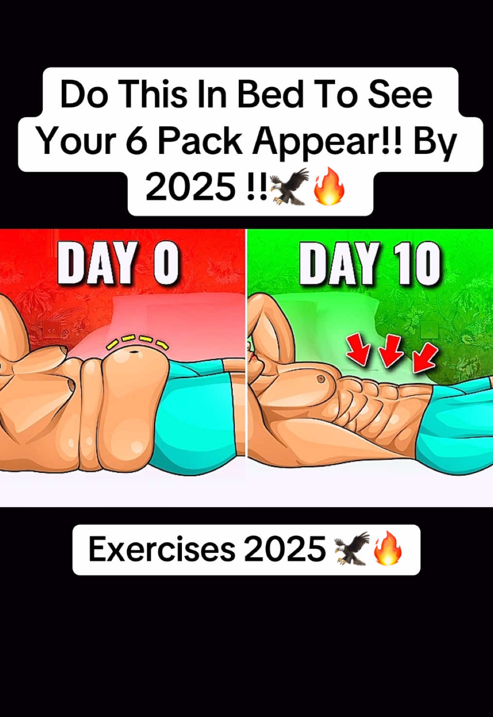 Do This In Bed To See Your 6 Pack Appear!! By 2025 !!🦅🔥#workout #Fitness #sixpack #sixpackabs #bellyfat #bellyfatworkout #abs 