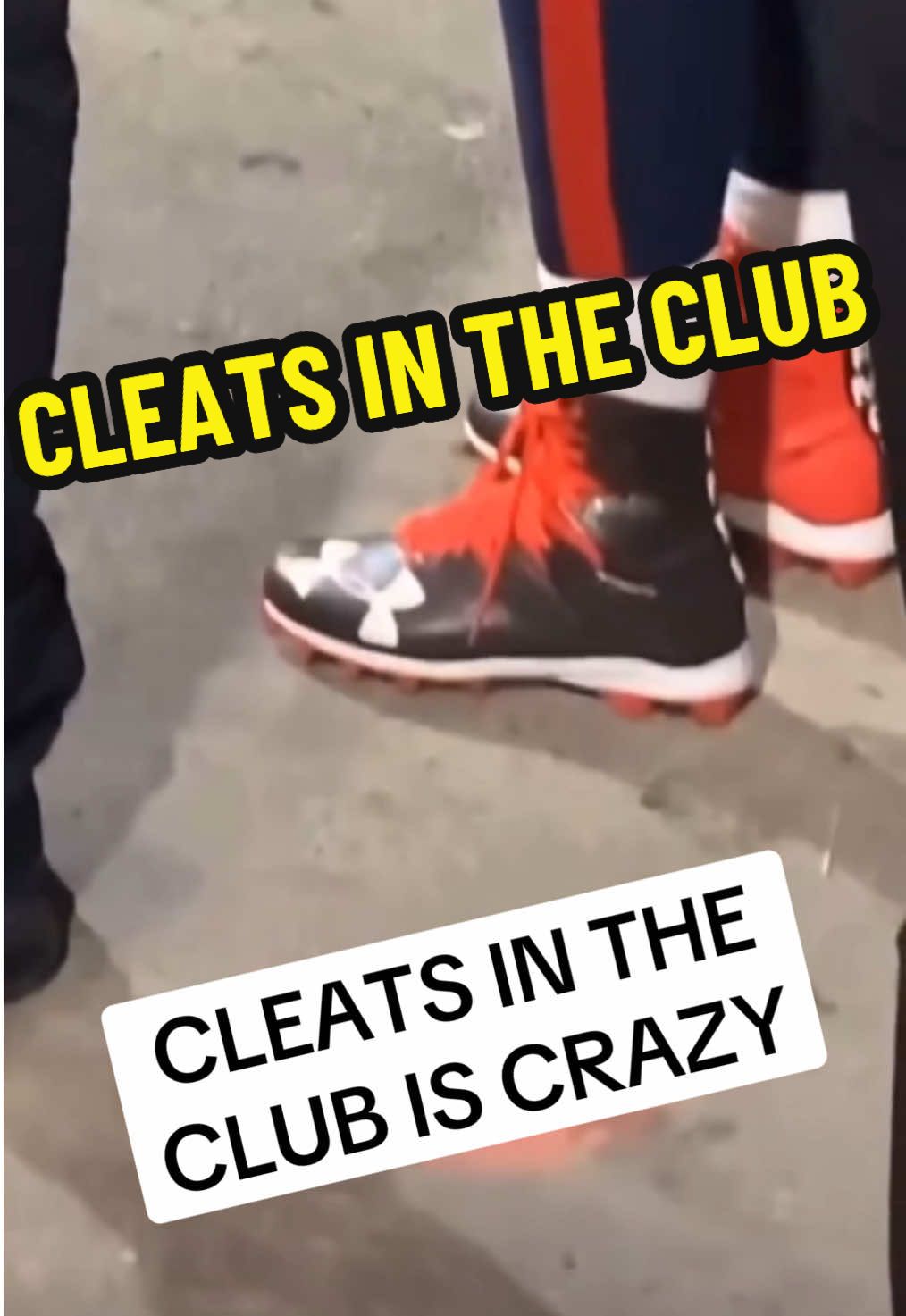 She pulled up to the club in a pair of UA cleats 🏈 @MMAGINE (Imagine) #cleats #football #funny #dmv #underarmour #club #dancing #nightlife #sneakers #shoes 