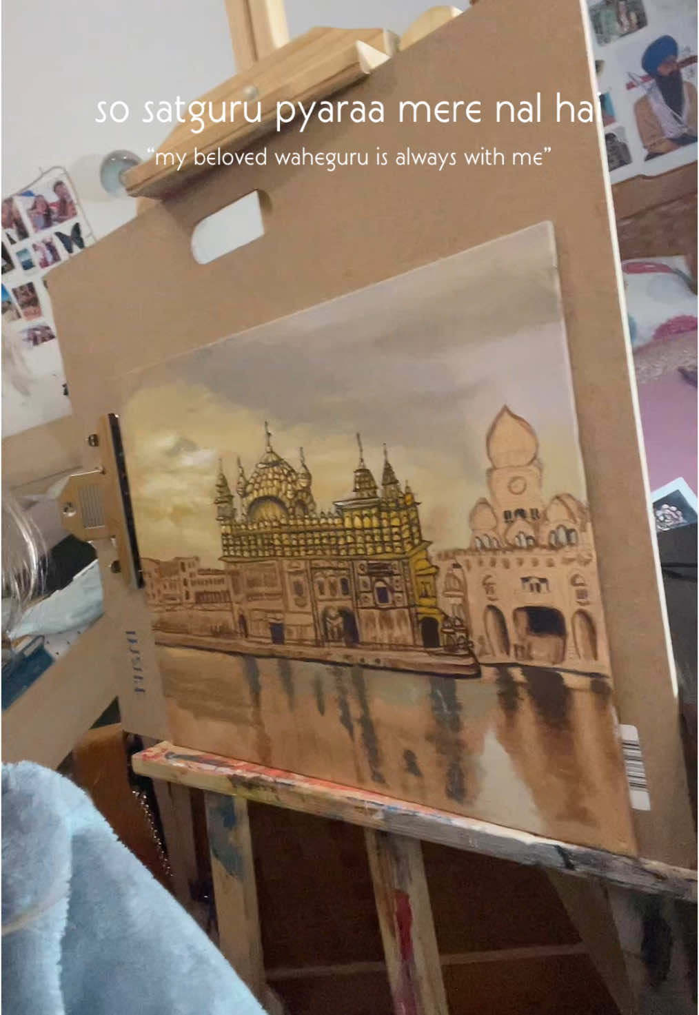 Spending new years with waheguru 🪯🤍#waheguru #newyear #oilpainting #harmandirsahib #sikhi #sikhismੴ #waheguruji 