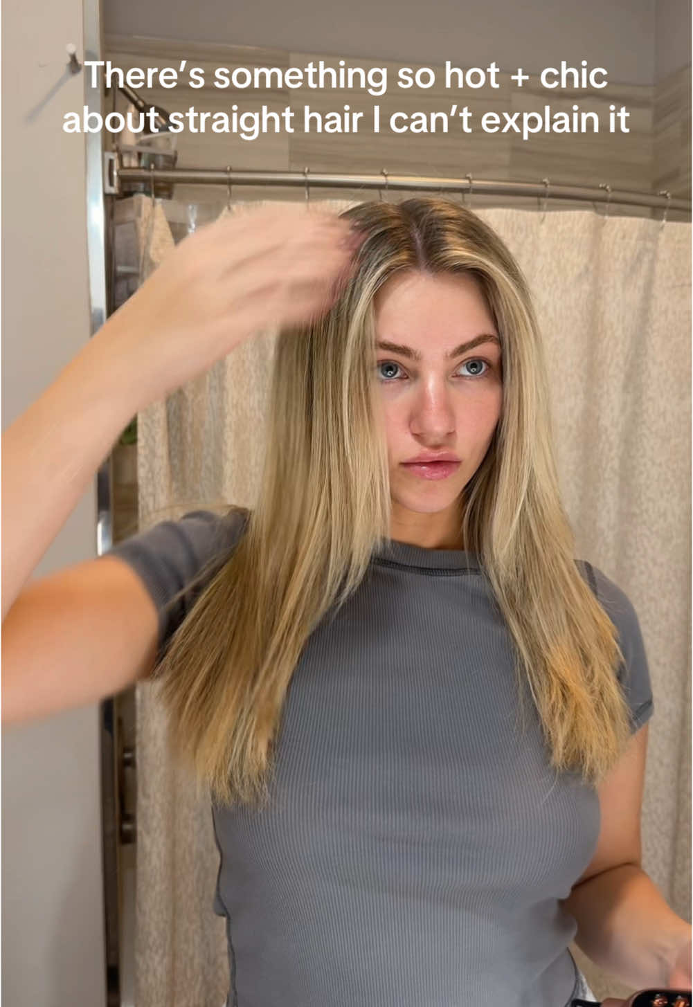 Ditched my straightener for this hot brush & omfg my hair looks incredible !!!😫 #hairstyle #hairtok #straighthair #morningroutine #hairroutine #straighthairstyle #hairtutorial 