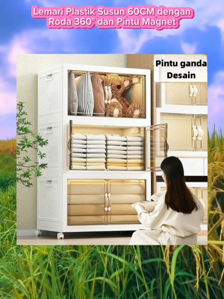 Lemari Plastik Susun 60CM dengan Roda 360° dan Pintu Magnet Cocok untuk Mainan Pakaian dan Penyimpanan Serbaguna di Rumah Lemari Serbaguna Multi-Lapisan Dapat Dilipat Penyimpanan Besar Organizer Box Plastik Kotak Penyimpanan Praktis untuk Segala Kebutuhan #lemariplastik #lemaripenyimpanan #boxbaju #racuntiktok 