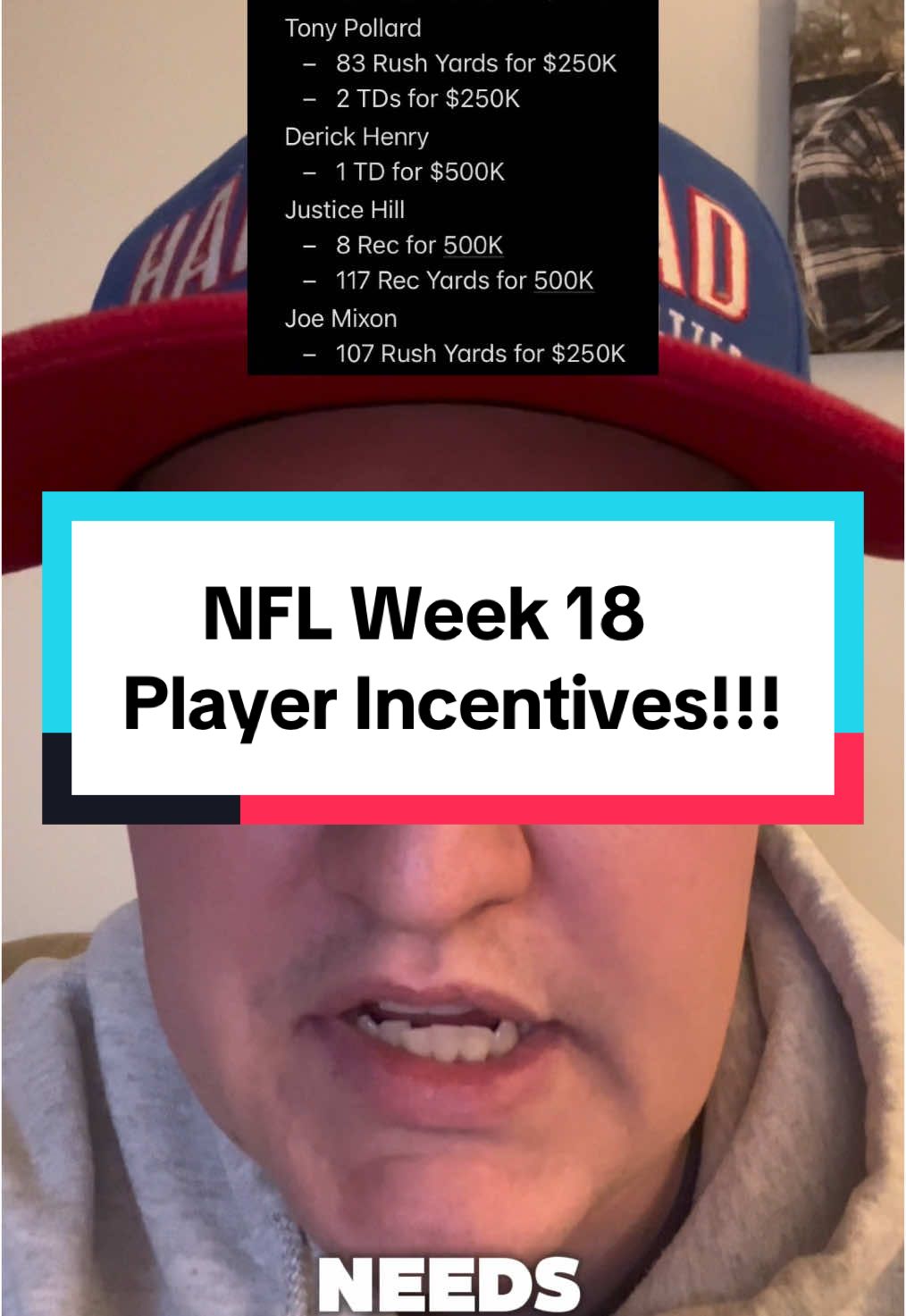 Every NFL Week 18 Player Incentive and Milestone you need to know! #sportsbetting #nfl #week18 #playoffs #playerincentives #football #betting #nflbetting #nflweek18 #mikeevans #saquonbarkley #tonypollard #derrickhenry #CapCut 