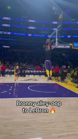 The connection. 🙌 (@NBA) #NBA #basketball #lebronjames #bronny #lakers 