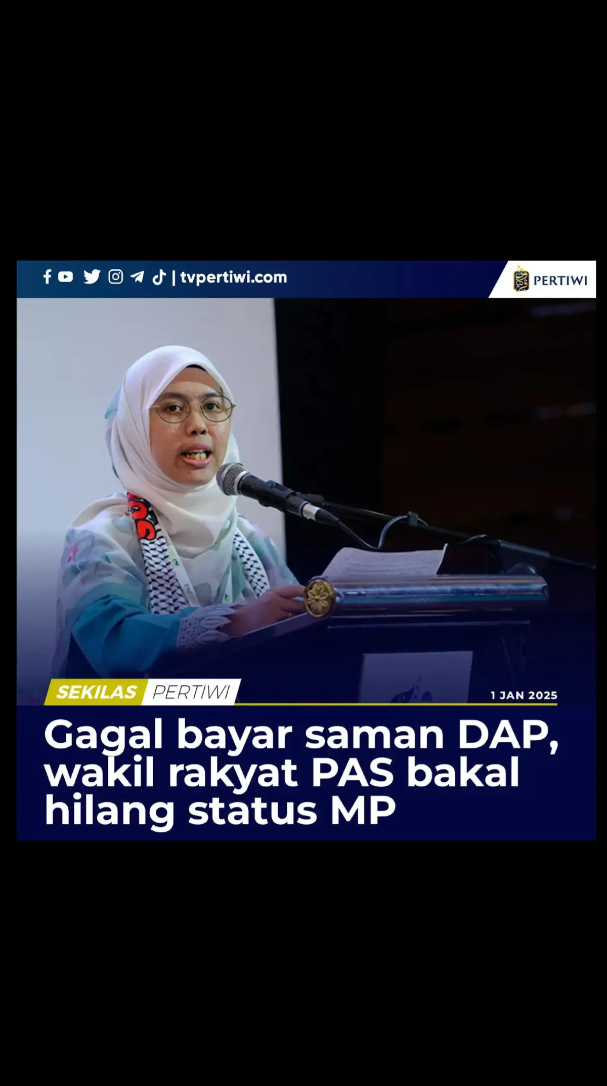 Ahli Parlimen PAS, Siti Mastura Muhammad berdepan hilang kelayakan ahli parlimen jika gagal membayar saman fitnah berjumlah RM825,000.  Klik profil untuk berita penuh: #SitiMastura #muflis #saman #fitnah #ChinPeng 