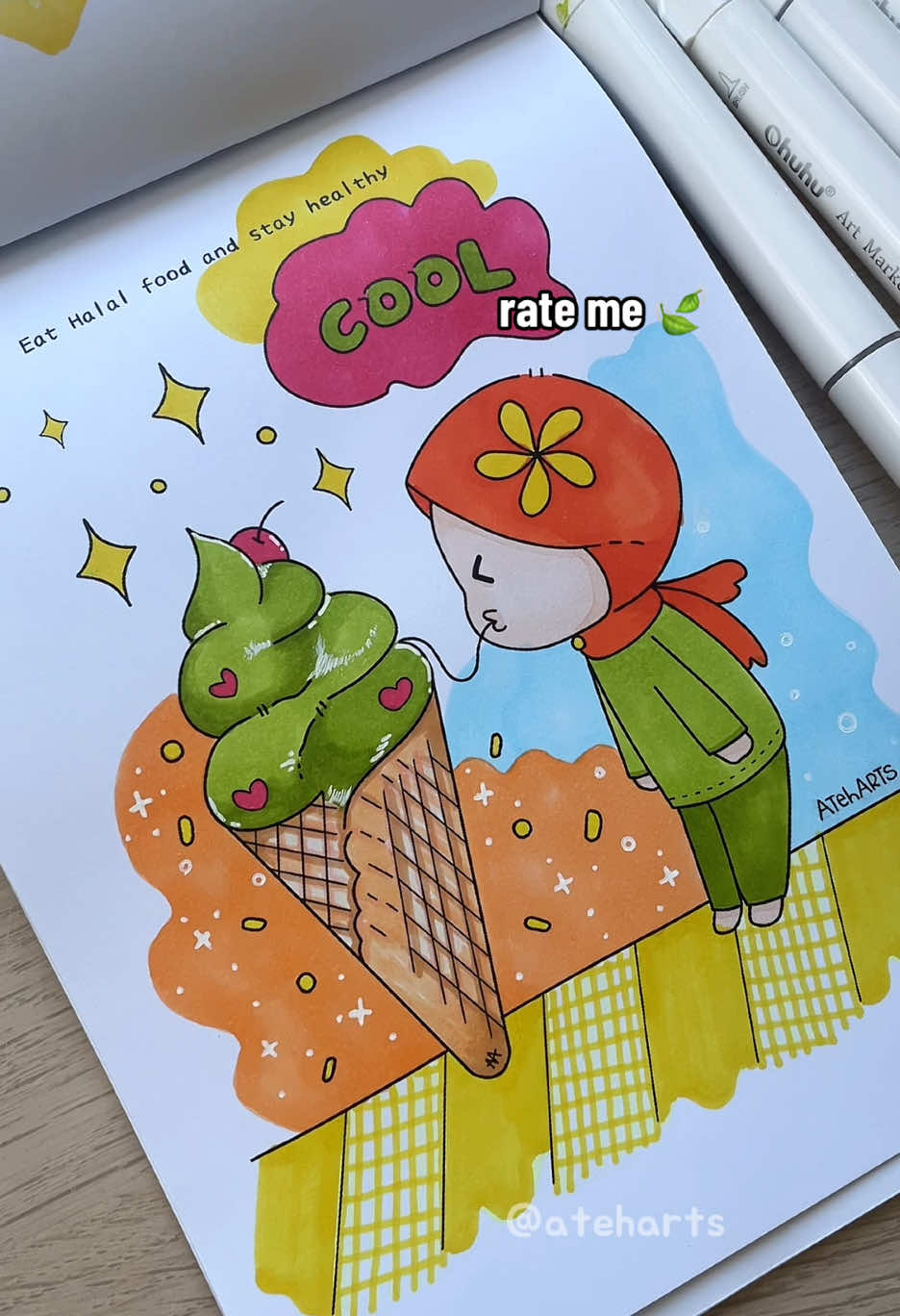 Replying to @ateharts. Muslimah Coloring book di video ni @ateharts.  #coloringbook #muslimahcoloring #mewarna #reviewateharts 