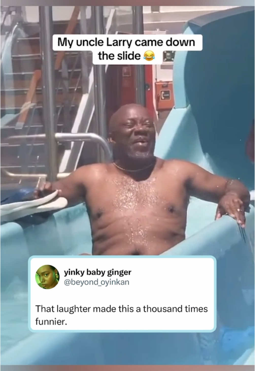 The laugh is sending me. 💀 (@615TIKTOKDADA2) #funny #family #waterpark #fail #waterslide 