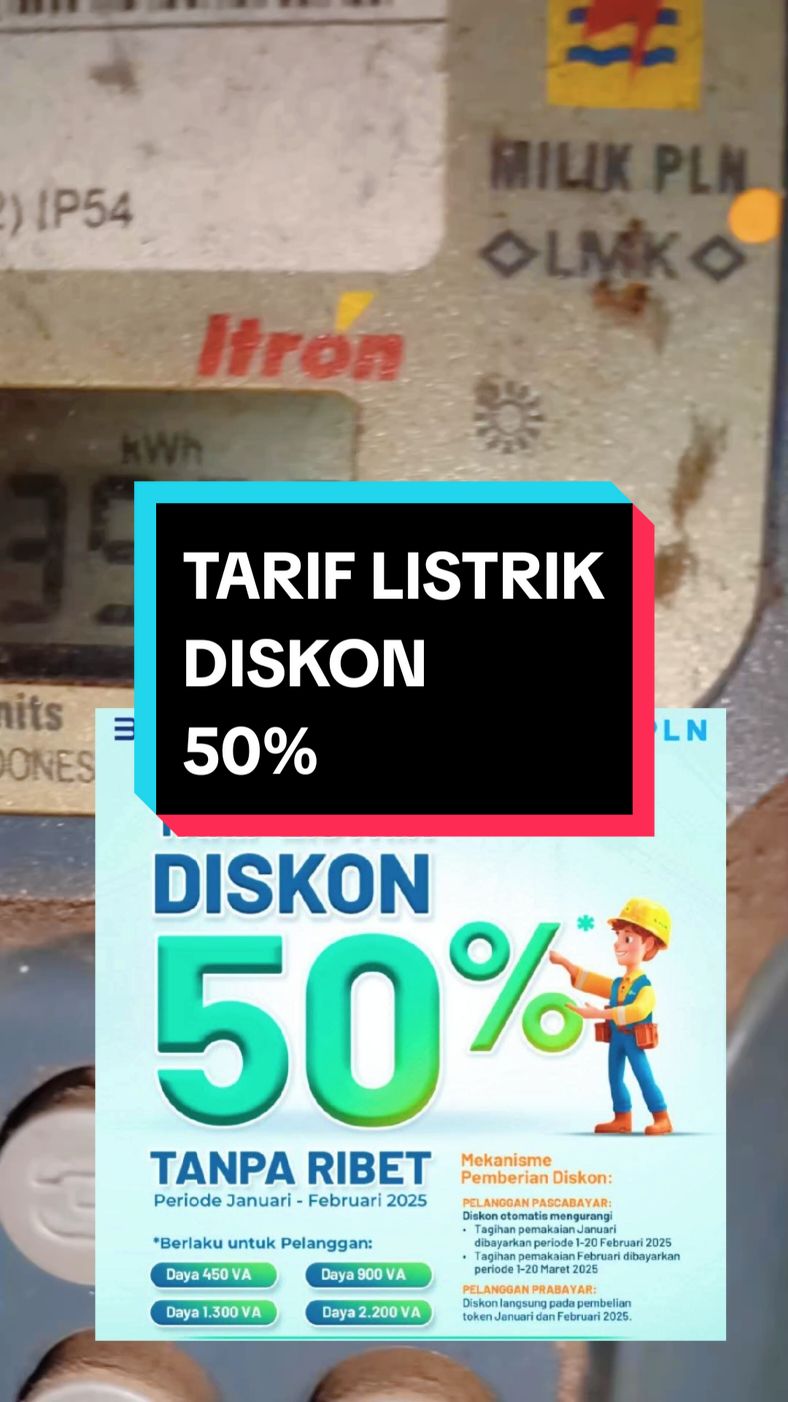 Tarif Token Listrik PLN Diskon 50% Periode 1, Januari 2025 s/d Februari 2025 kini sudah berlaku ya, No Hoaks No Tipu-Tipu !! #token #tokenlistrik #diskon #notiputipu #periode 