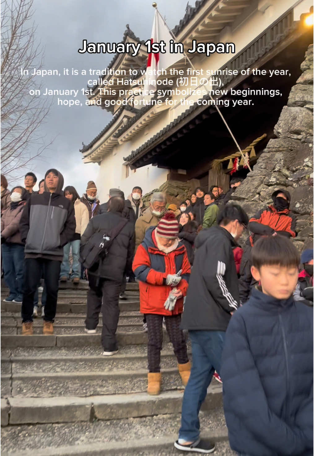 In Japan, it is a tradition to watch the first sunrise of the year, called Hatsuhinode (初日の出), on January 1st. This practice symbolizes new beginnings, hope, and good fortune for the coming year. Many people wake up early or stay up all night to find a good spot to view the sunrise, often going to mountains, beaches, or other scenic locations. It’s a meaningful way for Japanese people to welcome the New Year with a sense of renewal and gratitude. #japantrip #osakatrip #hiddengems #privateguide #privatetour 