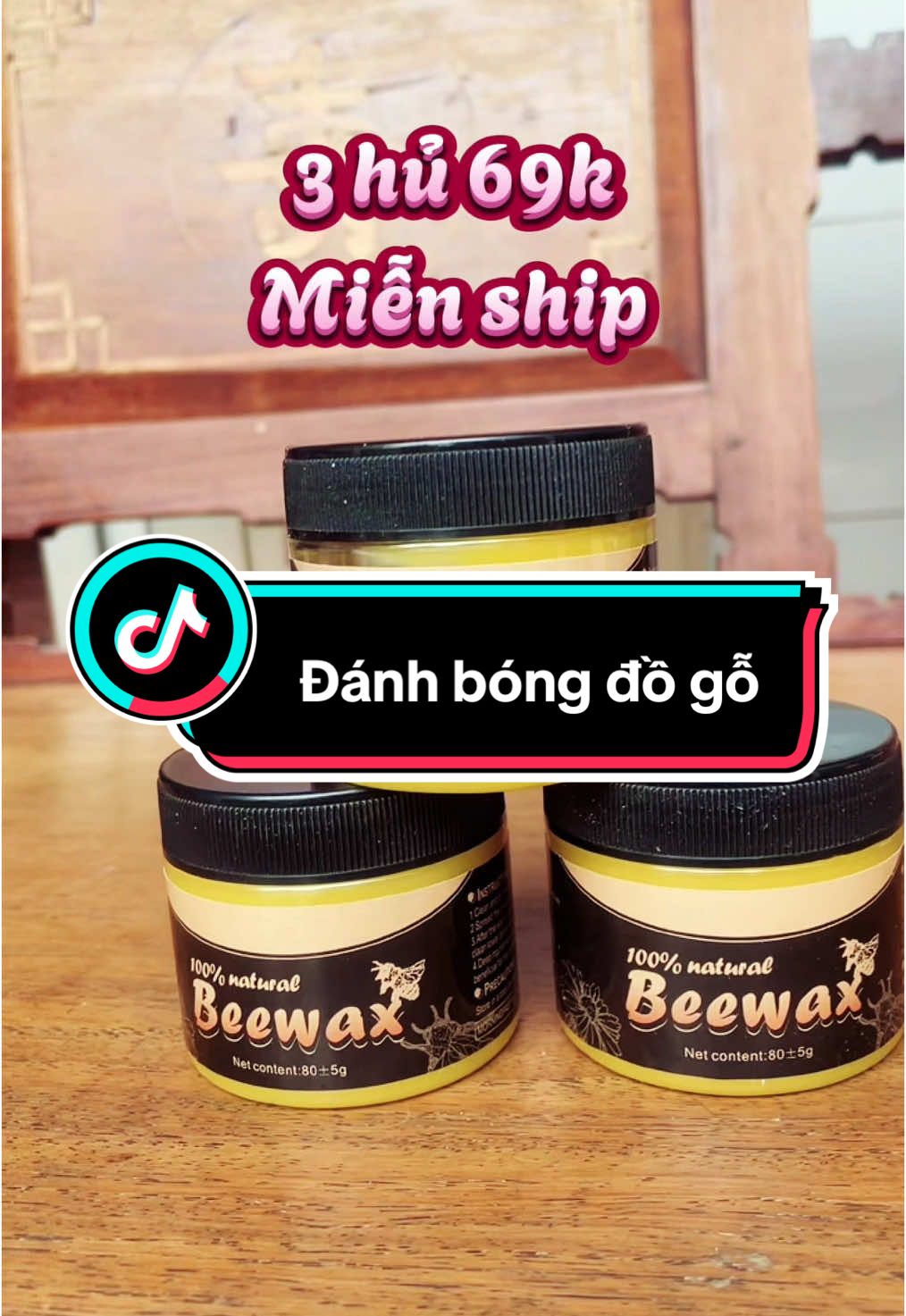 Combo 3 Hũ Sáp Ong,Đánh Bóng đồ gỗ #sapong #sapongdanhbongdonoithat #sapongdanhbongdogo 