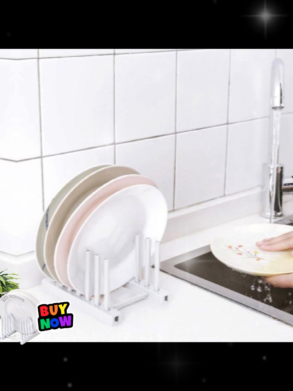 PVC DISH RACK PLATE HOLDER SPATULA HOLDER Rak Pinggan Mangkuk Drying Rack  Pot Cover Holder #TikTokShop #tiktokmalaysia🇲🇾 #fypシ゚ #affiliate #kitchen #cooking 