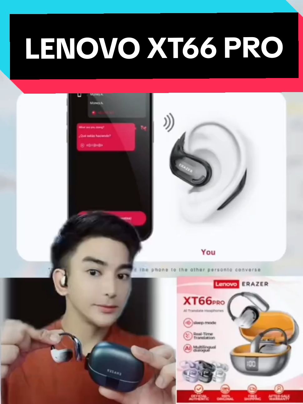 EARBUDS NA PERFECT PARA SA MGA TRAVEL IS LIFE DIYAN SOBRANG USEFUL 😍🌍🎧 Lenovo ERAZER XT66 PRO  Al Smart Real-Time Translation Wireless Earphones Bluetooth 5.4 With LED Display   Business Earbuds with Mic Waterproof IPX5 #lenovo #ctstore #earbuds #lenovoxt66pro #translator #earphones #headset 