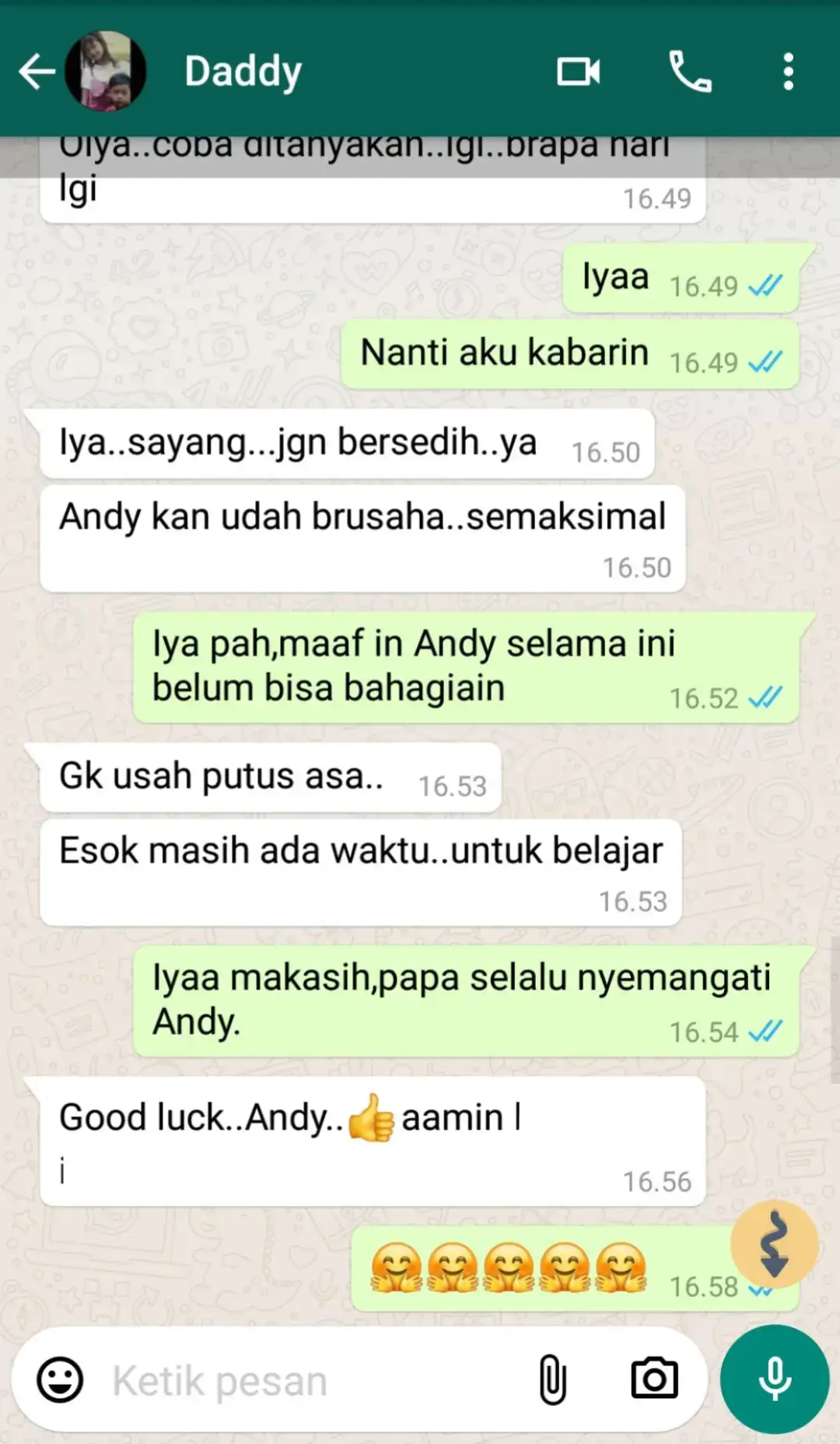 udah 2025 aja yaa paa,gak terasa begitu cepat berlalu,terimakasih waktu waktunya duluu selau support andy terus paa 🤗💔🥹