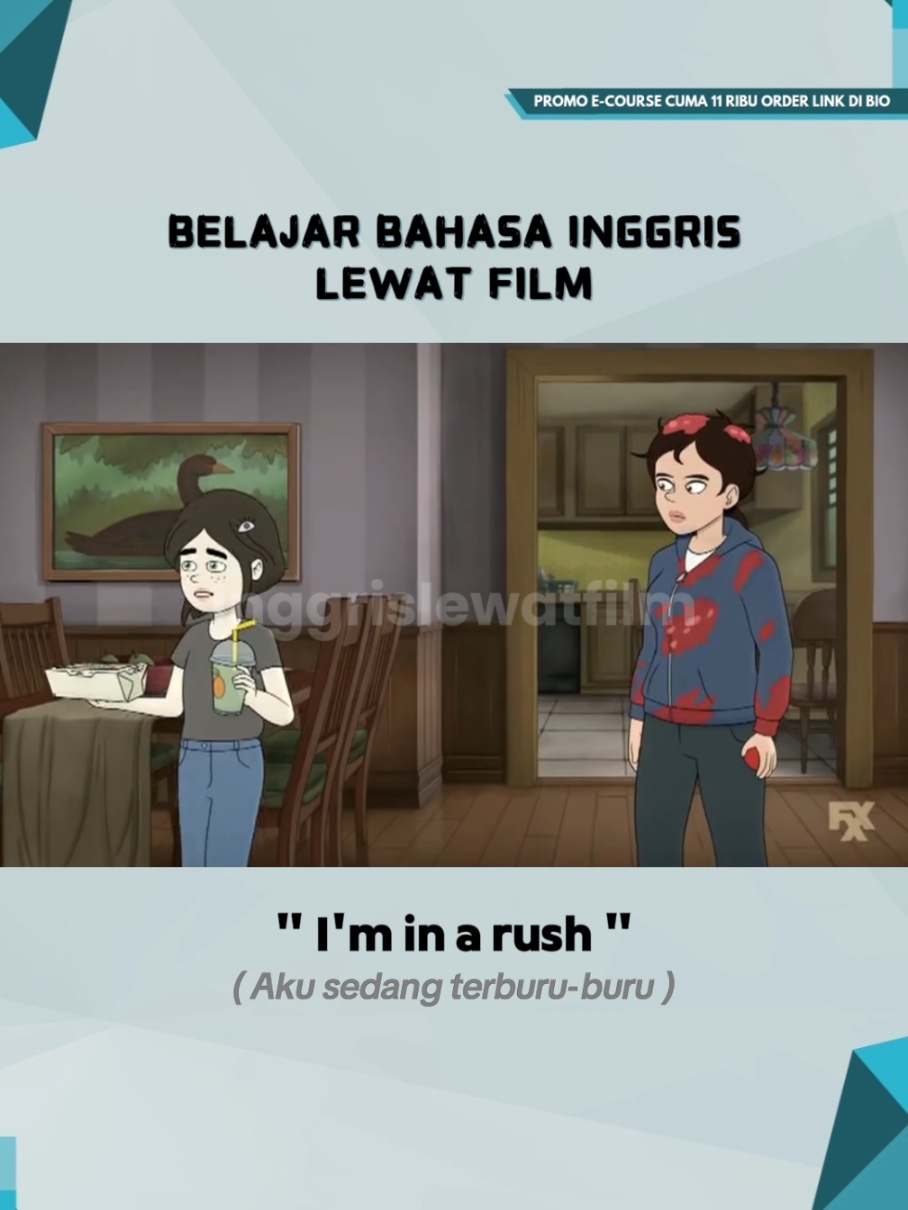 i'm in a rush, aku sedang terburu-buru.  belajar bahasa inggris lewat film. #foryou #englishspeaking #belajarbahasainggris #englishteacher 