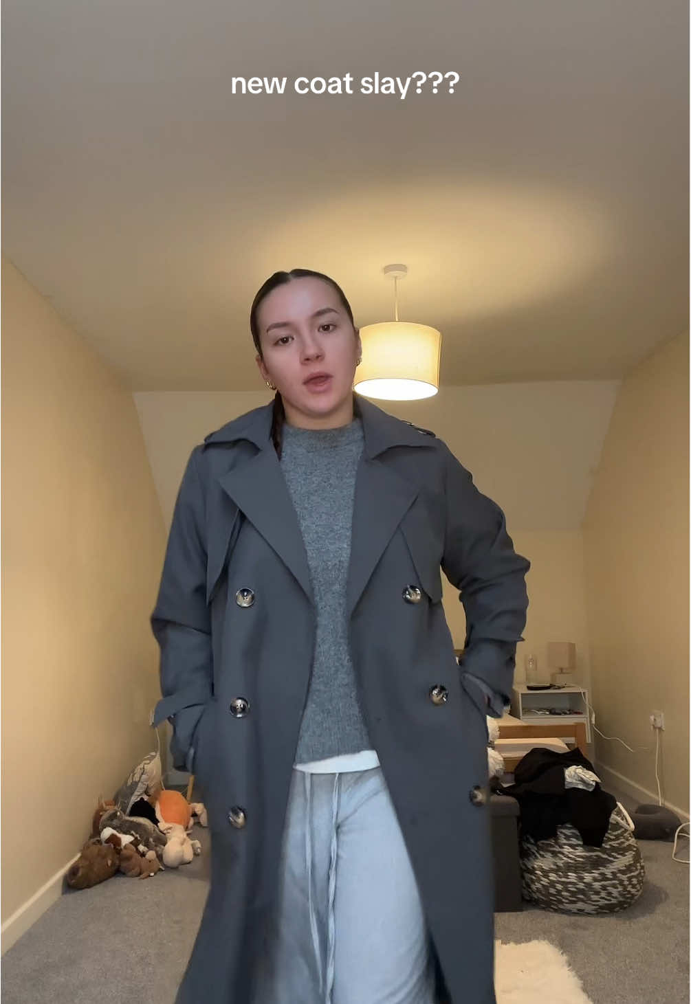 obviously not with this outfit  @Katch Me  #fyp #katchme #katchmefashion #newcoat #coat #trenchcoat #trenchcoatoutfit #opinions 