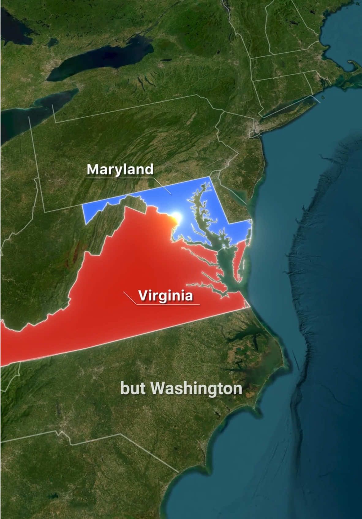 Why Washington DC is Not Part of Any State 🇺🇸 #washington #washingtondc #virginia #maryland #uscapital #districtcolumbia #ushistory #americanhistory #congress #federalzone #us #learn #usa #unitedstates #map #maps #geography #history #viralfact #facts #fyp #interestingfact #geotok #historytok 