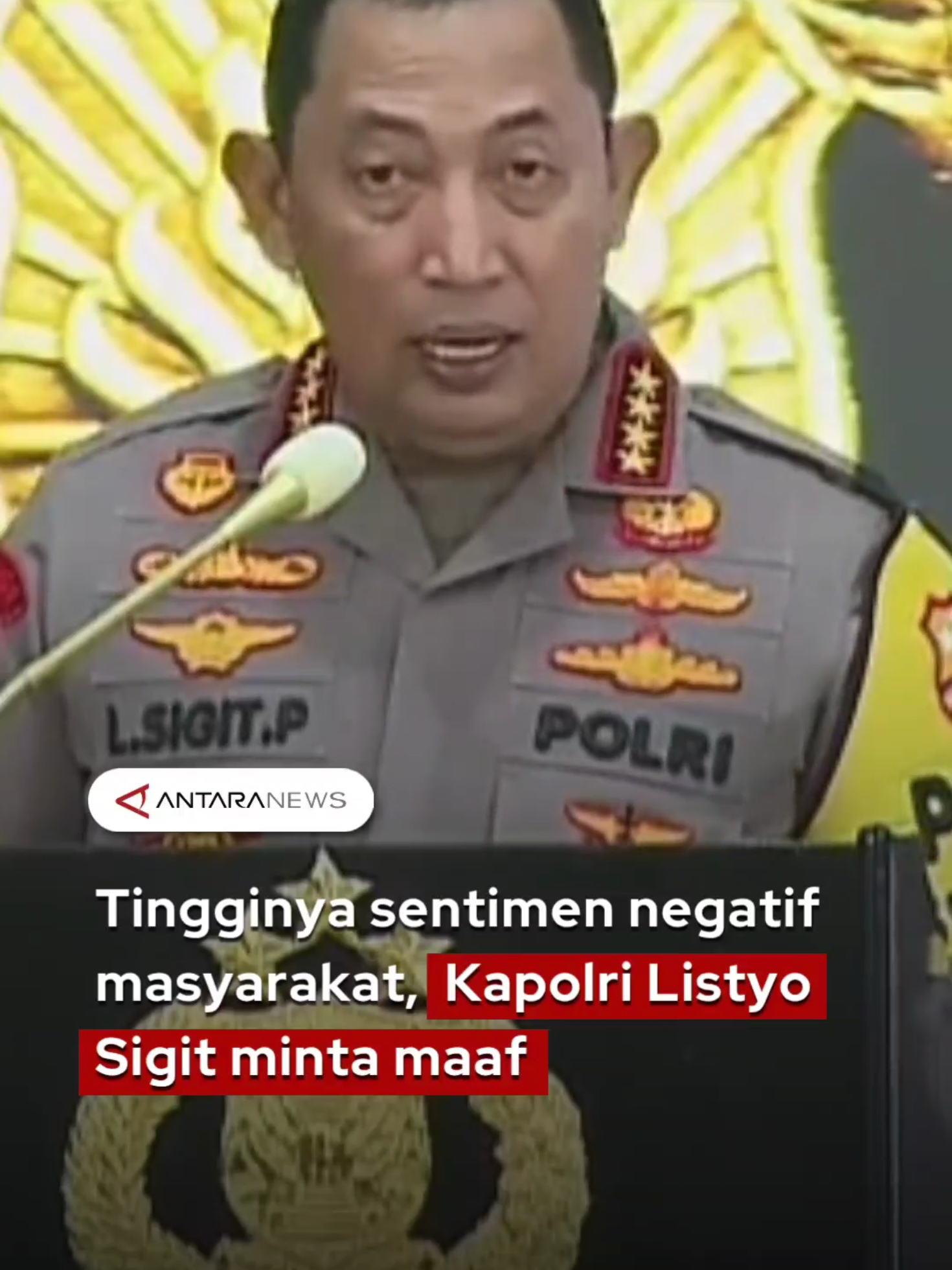 Tingginya sentimen negatif masyarakat, Kapolri Listyo Sigit minta maaf #kapolri #kinerjapolri #polisi #permohonanmaaf #masyarakat #tiktokberita #fyp #longervideos 