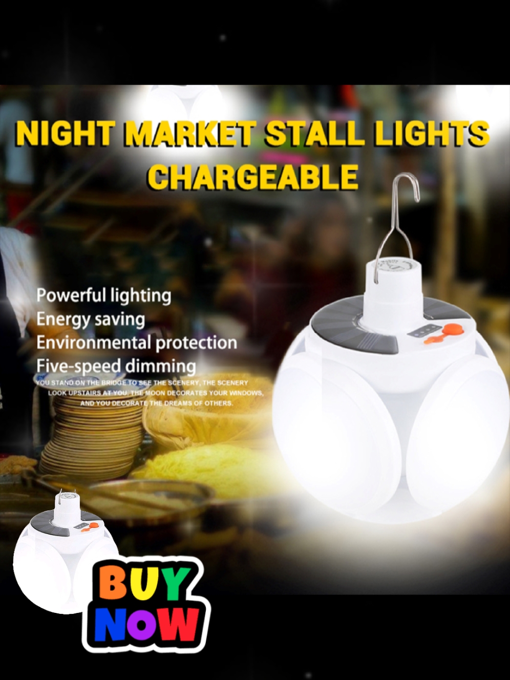 SU Solar Charging Camping LED Lamp Street Light With Foldable Waterproof Lampu Pasar Malam For Outdoor/Indoor/USB/RGB Charger Box Equipment Green Hiking Led Light Red Sports Lights Lighting Stainless White #fypシ゚ #affiliate #tiktokmalaysia🇲🇾 #TikTokShop #lampupasarmalam 