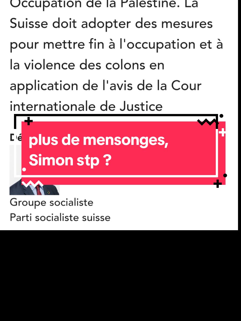 @simon le King ce serait bien d'avoir ton avis sur ma publication et les documents de la suisse stp. #palestine🇵🇸 #palestine #freepalestine #geopolitique #suisse #politique  INFORMEZ VOUS voici le lien de la motion https://www.parlament.ch/fr/ratsbetrieb/suche-curia-vista/geschaeft?AffairId=20244232