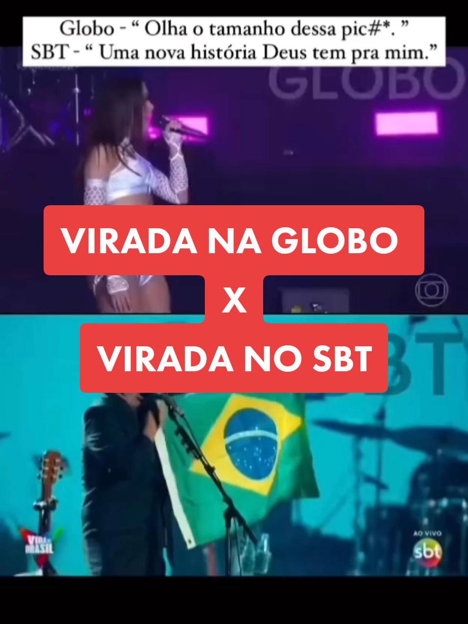 Virada na Globo/ Virada no SBT. Nunca foi tão fácil escolher um lado! #feliz2025 #virada #reveillon  #globo #sbt 