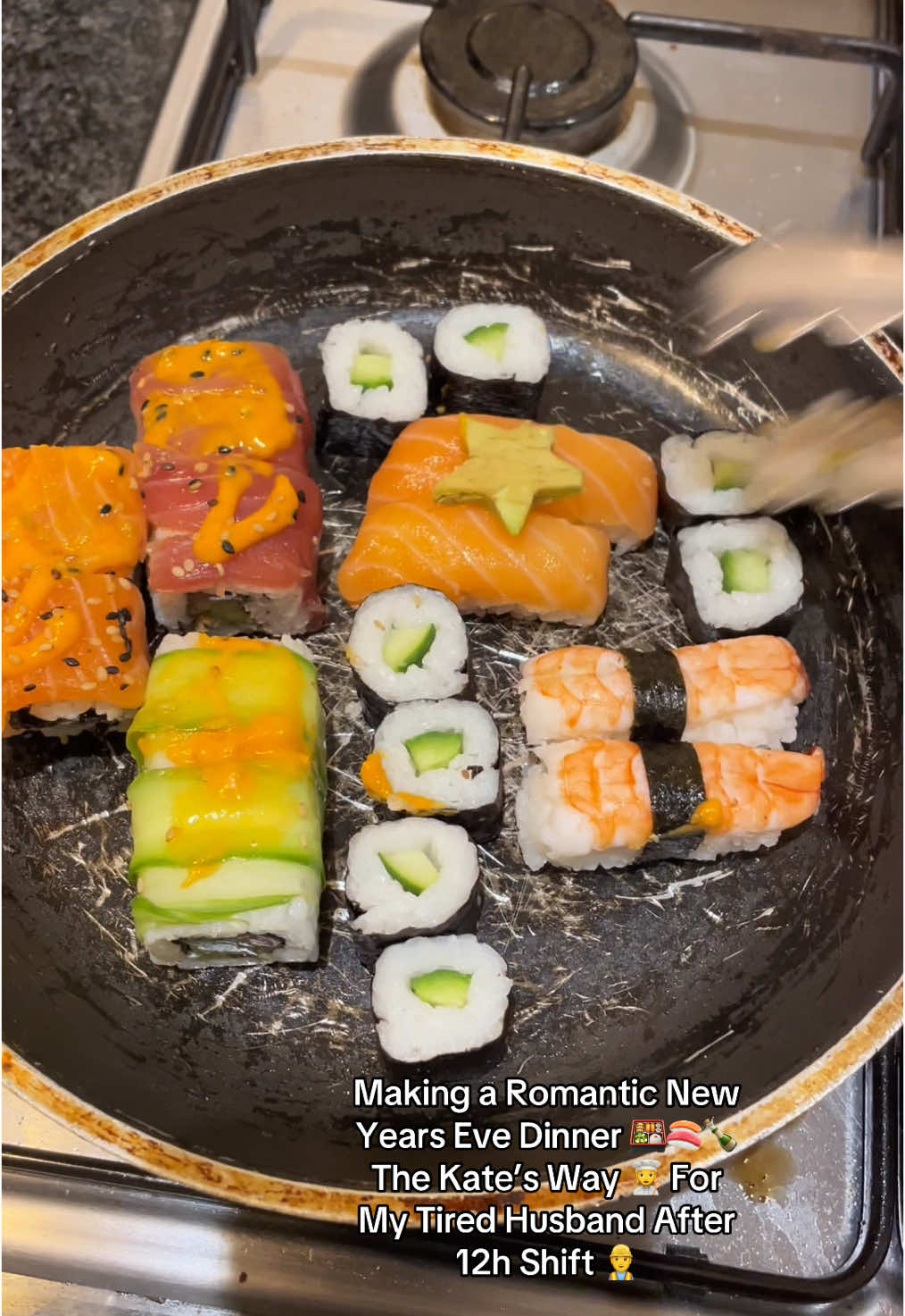 ✨ New Years Eve Special: Traditional Japanese 🇯🇵 Sushi Dinner 🍱🍣🍾 The Kate’s Way 👩‍🍳 #fyp #foryou #husband #wife #newyears #2025 #dinner #sushi #work #lunch #japanese #britishfood #japanesefood #americanfood #katesway #cookingkate 