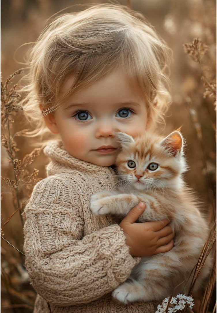 Heartwarming moments❣️#kitten #baby 