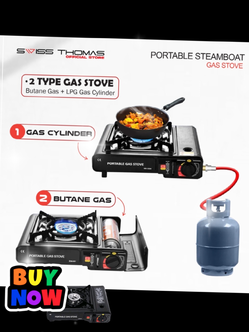 Swiss Thomas Portable Steamboat Gas Stove 1 Burner Free Plastic Hard Casing Outdoor Camping Picnic #stove #picnic #fashiontiktok #TikTokShop #tiktokmalaysia🇲🇾 #fypシ゚ #affiliate 