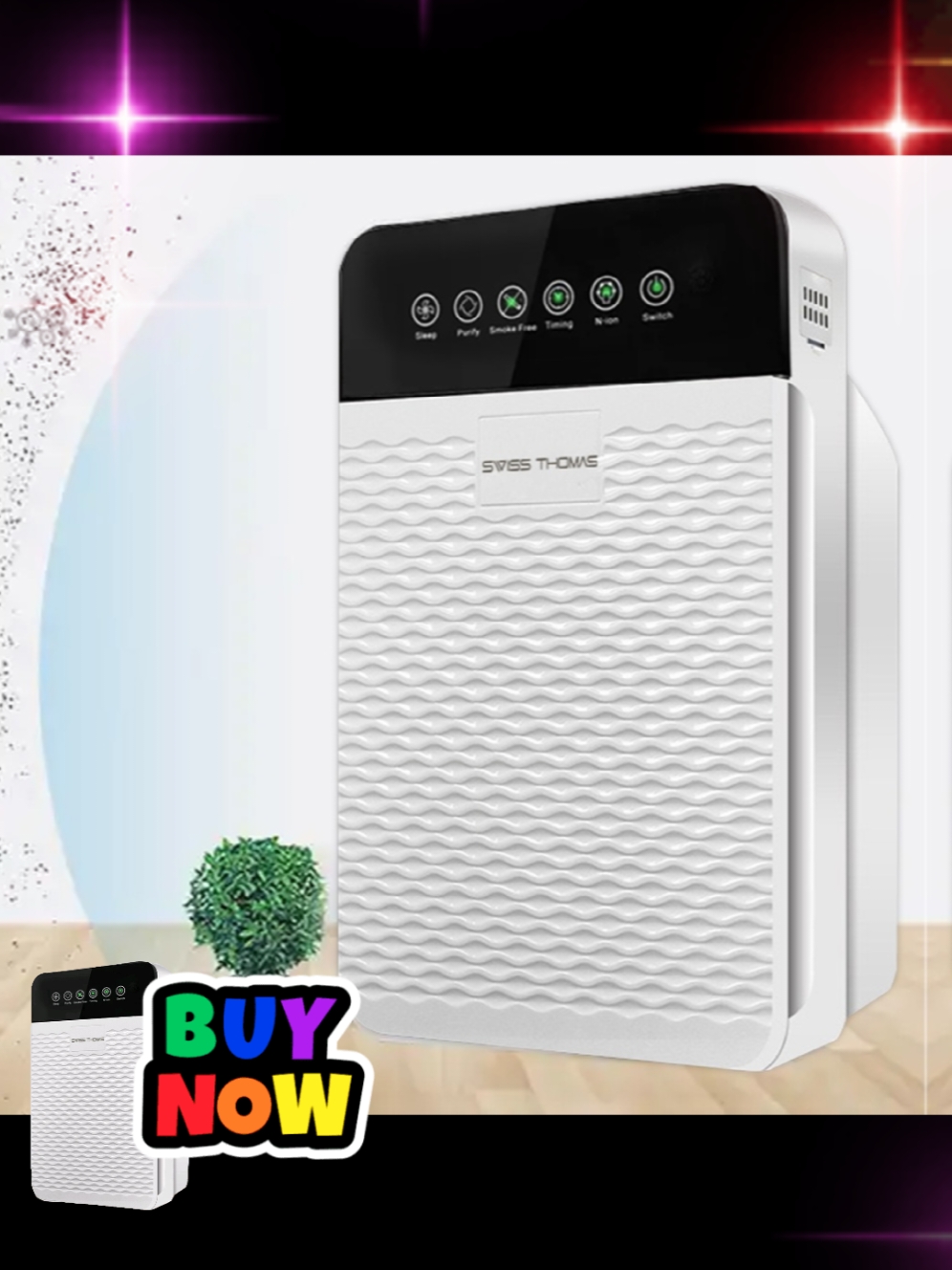 Swiss Thomas Air Purifier / Pembersih Udara Household Smoke and Dust Removal Cleaner Air Cleaner Sterilizer Negative Ion Air Filter #airpurifier #affiliate #fypシ゚ #tiktokmalaysia🇲🇾 #TikTokShop #fashiontiktok 