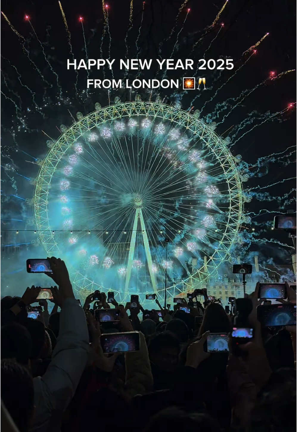 Happy New Year 2025 from London to everyone! 🥂🥳🍾🎆🎇🎉  #londonhotspots #londonevents #londonfireworks #2025 #ney #newyearfireworks #londonnewyear #londonthingstodo  #londoneye #fireworks #londra #londres #visitlondon