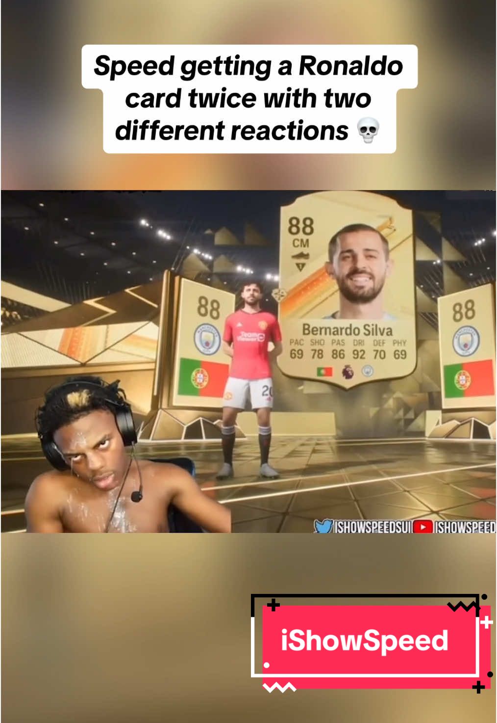 Bro spilled some milk #ishowspeedclips #funnymoment #ronaldocard #epicreaction 
