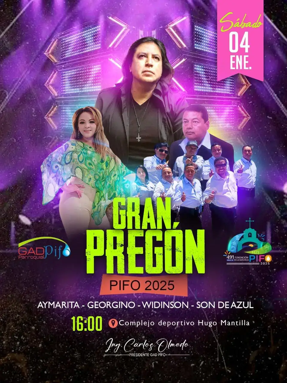 Pregón Sábado 04 Enero #2025 #gadpifo #georgiño #widinson #pifo #vivehoy #esasoyyo #viral #aymara #ecuador #aymaritaoficial #aymaritaecuador #energiashow #música 