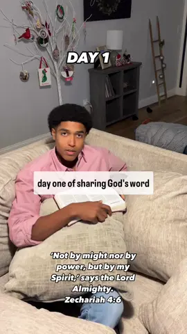 DAY 1- Sharing God’s Word everyday for an entire year. We are more than conquerors in Christ Jesus, but we can do nothing apart from His Spirit. #truth #God #jesus #Love #fyp 