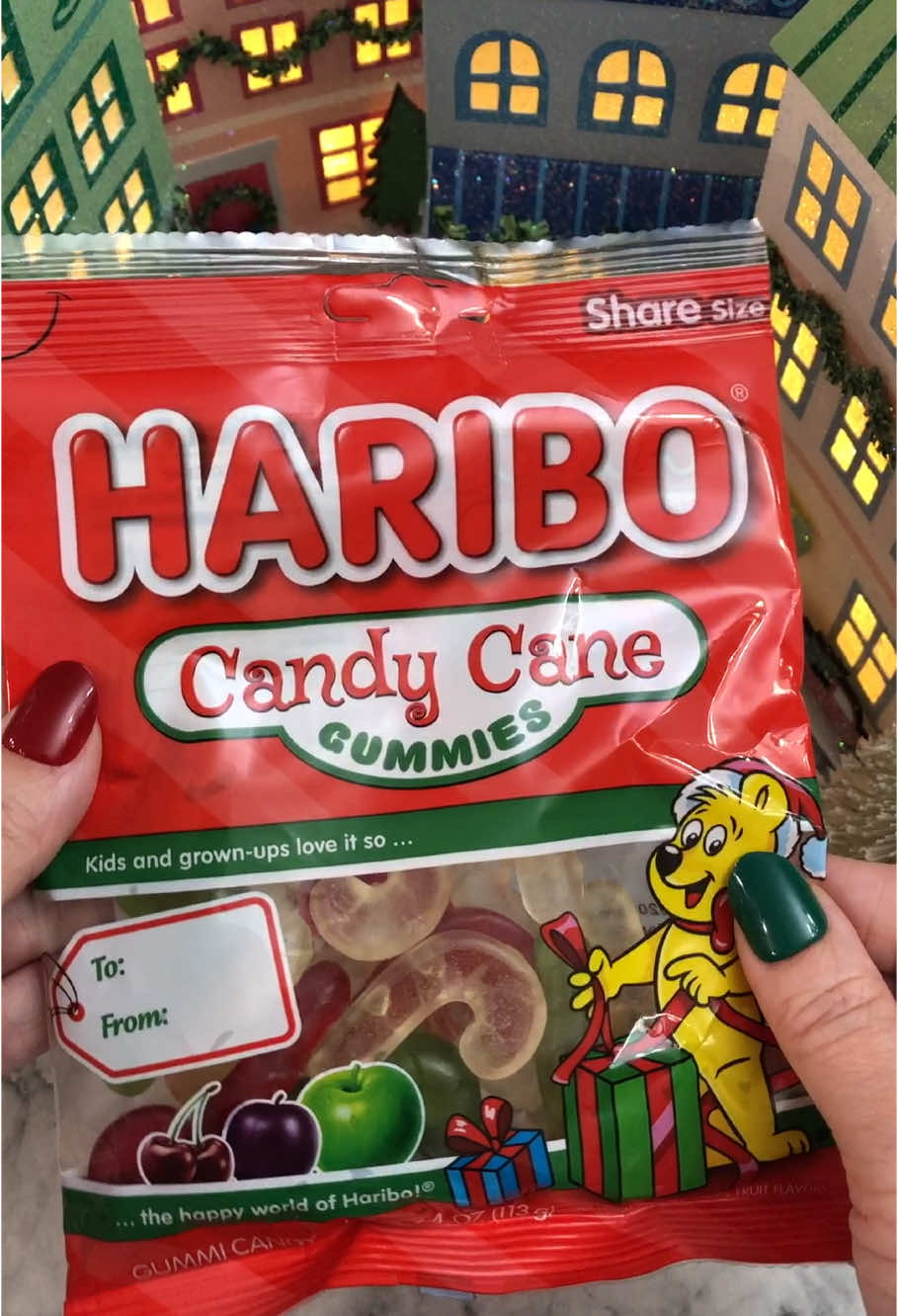 Haribo Candy Cane Gummies!  The flavors include Cheery Cherry, Sugar Plum and Candy Apple! My favorite was the Cheery Cherry! 🍒 #candy #asmr #asmrcandy #asmrfood #Foodie #satisfyingvideo #gummycandy #HolidayTreats #happynewyear #tastetest #foodreview #haribo #candytok @Haribo goldbears 