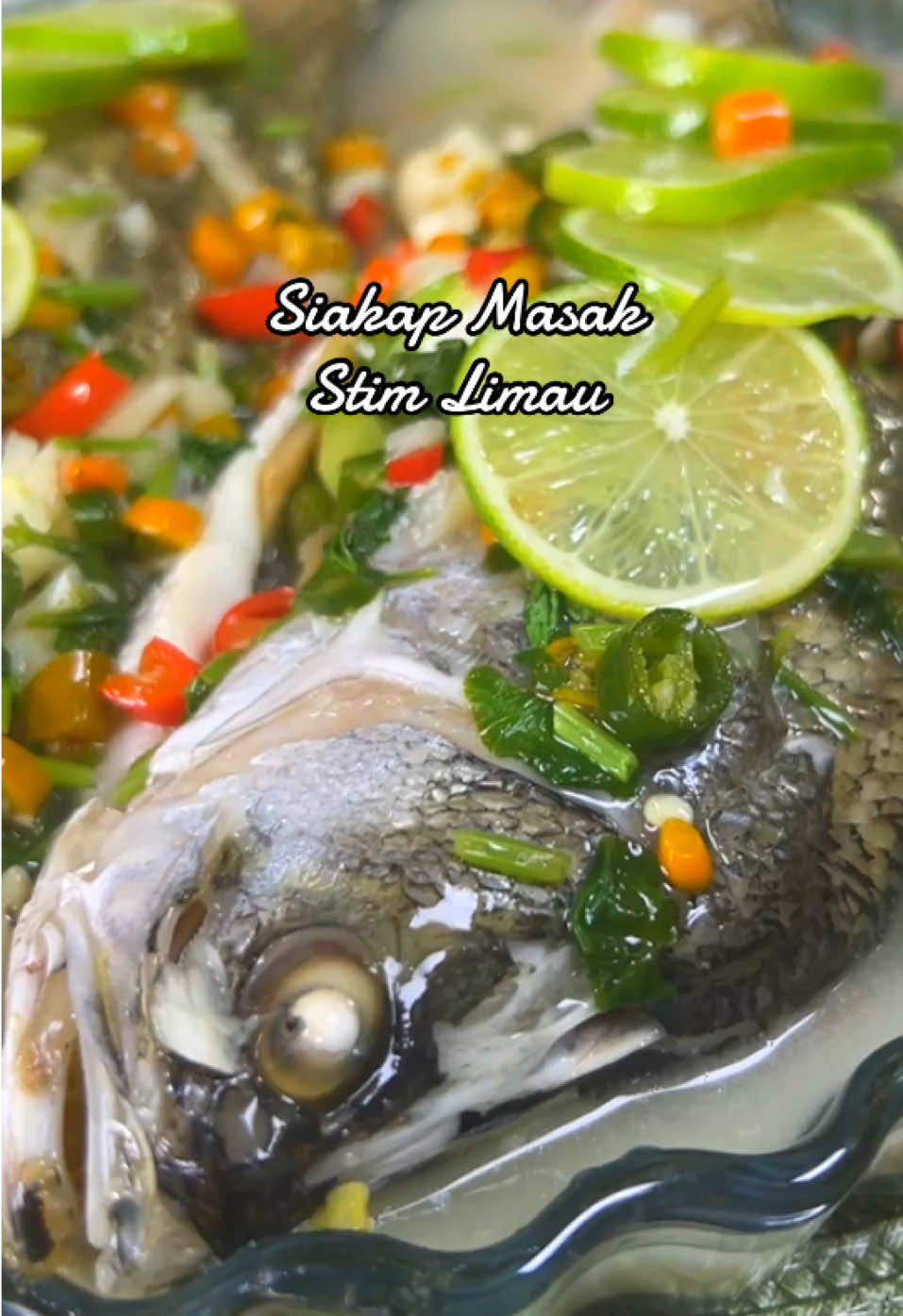 Siakap Masak Stim Limau Ala Thai Sesuai utk yang suka masam2 manis..pencetus selera makan time demam😁 Resepi: 1)Ikan Siakap -Ikan siakap (bersihkan dan kelar) -masukkan serai ketuk,halia, bwg putih ketuk Dan akar daun ketumbar kedlm bhgn perut sebelum stim **Stim 15 min 2)Kuah -Rebus air 1 mangkuk -Cili padi 15 biji hiris  -Bawang putih 5 ulas cincang -Sedikit sos ikan -Kiub ayam knorr 1 kiub -Perah asam limau 4 biji -Daun ketumbar -Gula garam perasa secukup rasa #siakapstimlimau #menuthai #menukampung #resepiviral #menumama 