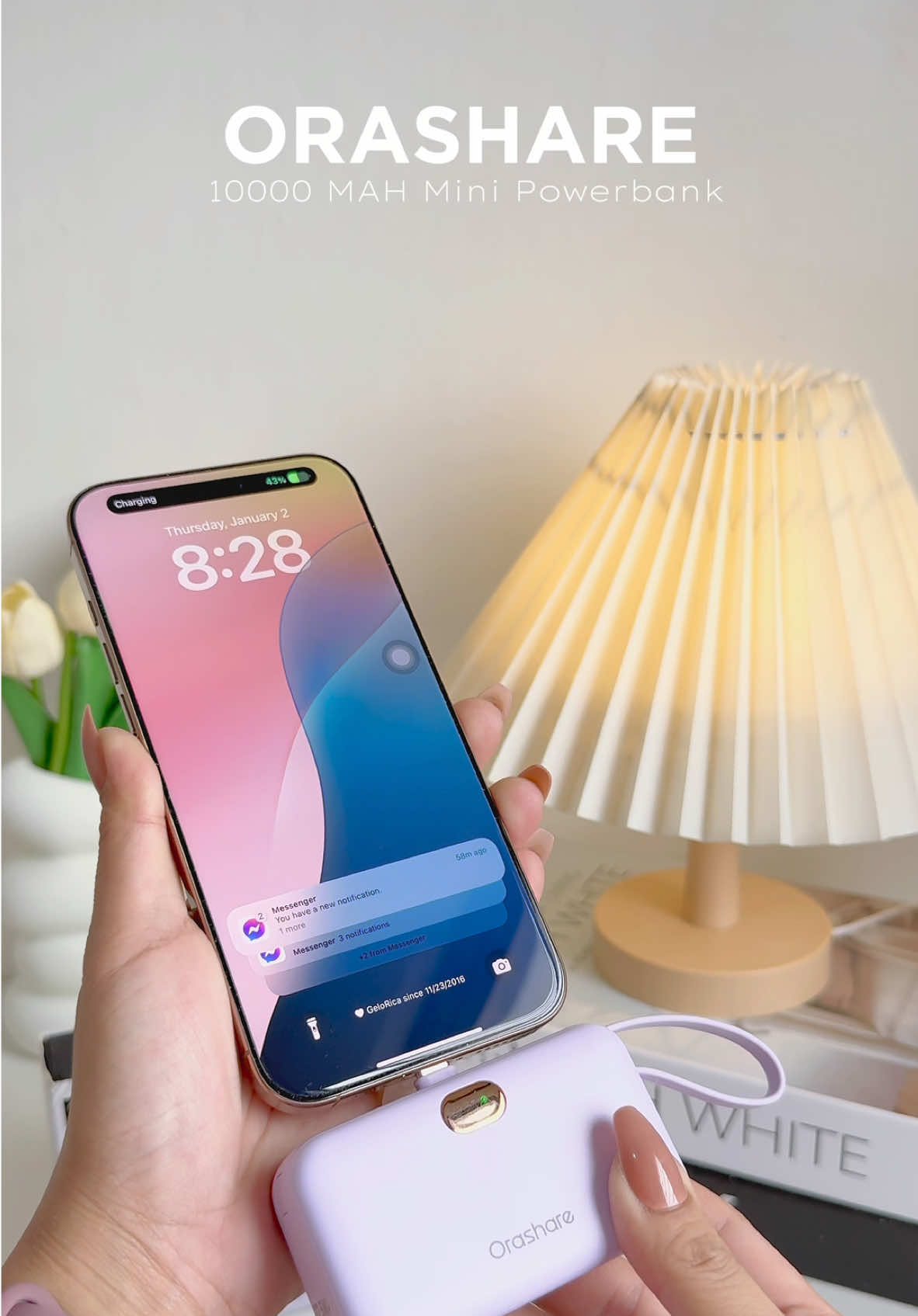 Charge your devices quickly and efficiently with this cutesy powerbank! 💜✨ #powerbank #orasharepowerbank #powerbankviral #powerbankmurah #powerbankmini #powerbankfastcharging #powerbankiphone #powerbankcharger #fyp 